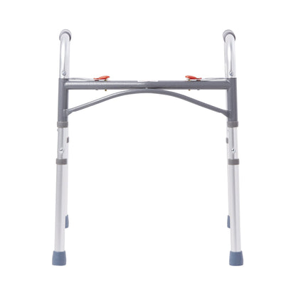 McKesson Dual Release Folding Walker Adjustable Height Aluminum Frame 350 lbs. Weight Capacity 25 to 32 Inch Height (1065260_CS)