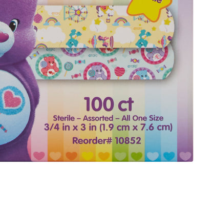 American® White Cross Stat Strip® Adhesive Strip 3/4 X 3 Inch Plastic Rectangle Kid Design (Care Bears) Sterile (980579_CS)