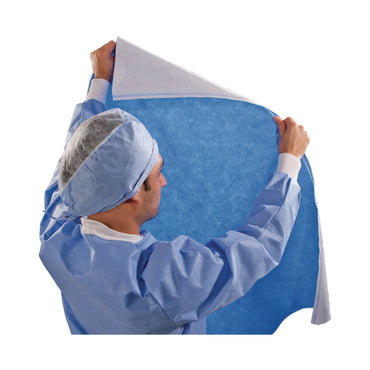 QUICK CHECK* H200 Sterilization Wrap White / Blue 24 X 24 Inch Dual Layer SMS Polypropylene Steam / EO Gas / Hydrogen Peroxide (809420_CS)