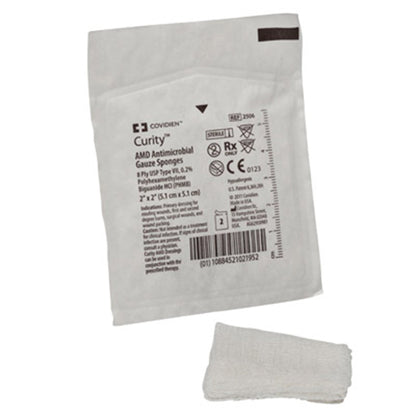Curity™ AMD™ Antibacterial Gauze Sponge 2 X 2 Inch 8-Ply Sterile 2 per Pack (513048_PK)
