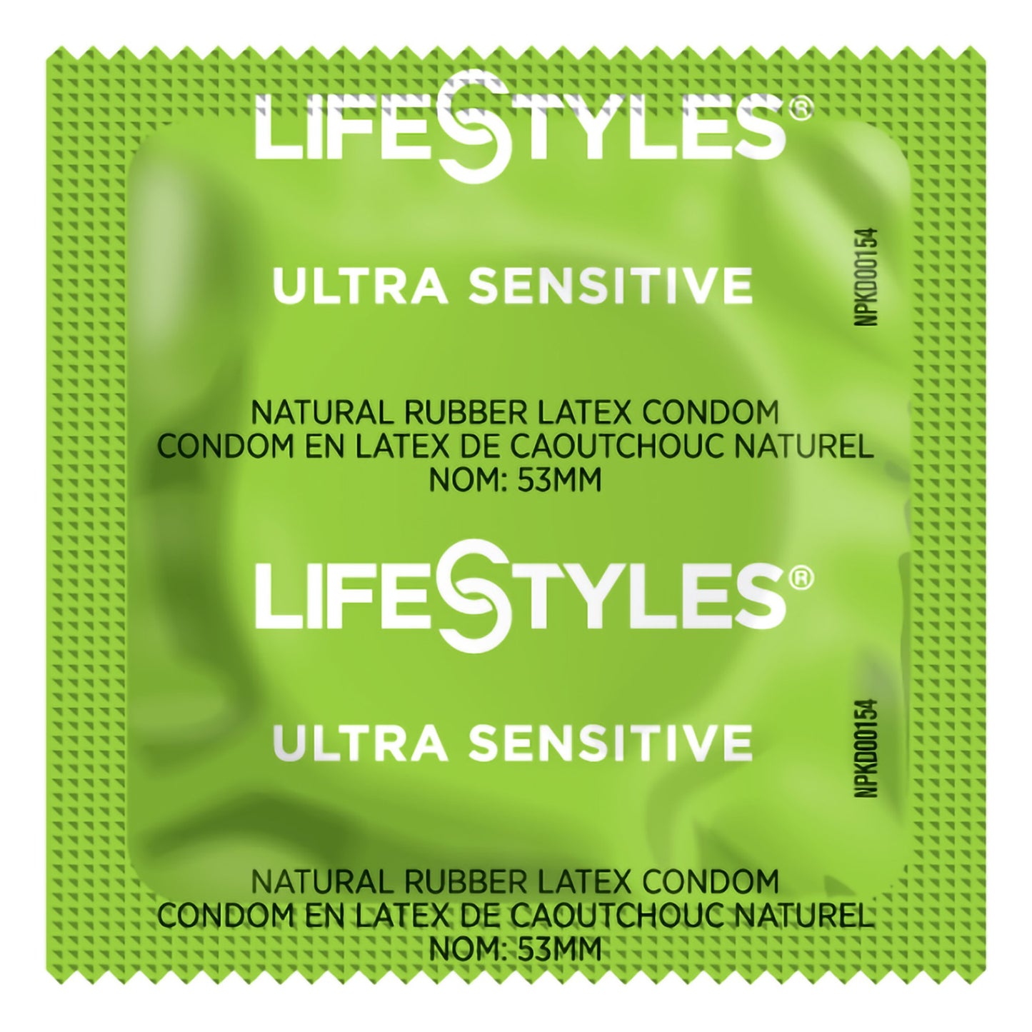 Lifestyles® Ultra Sensitive Condom Lubricated One Size Fits Most 1,008 per Case (1206381_CS)