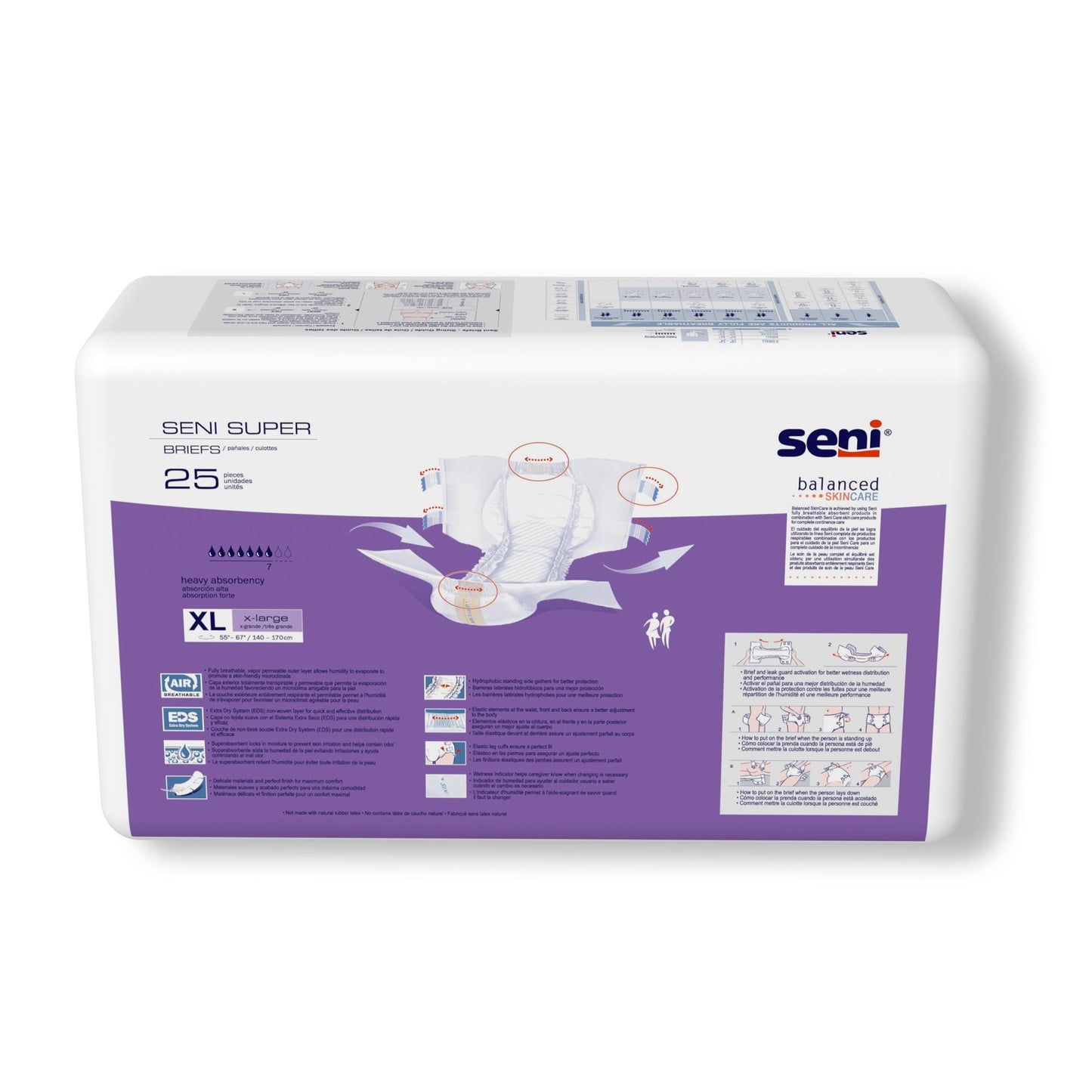 Seni® Super Unisex Adult Incontinence Brief X-Large Disposable Heavy Absorbency (1163865_CS)