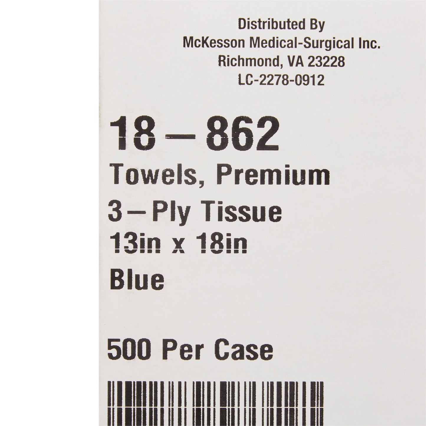 McKesson Procedure Towel 13 W X 18 L Inch Blue NonSterile (152051_CS)