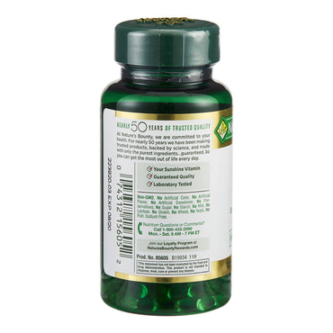 Nature's Bounty® Vitamin Supplement Vitamin D 1,000 IU Strength Softgel 100 per Bottle (852699_BT)