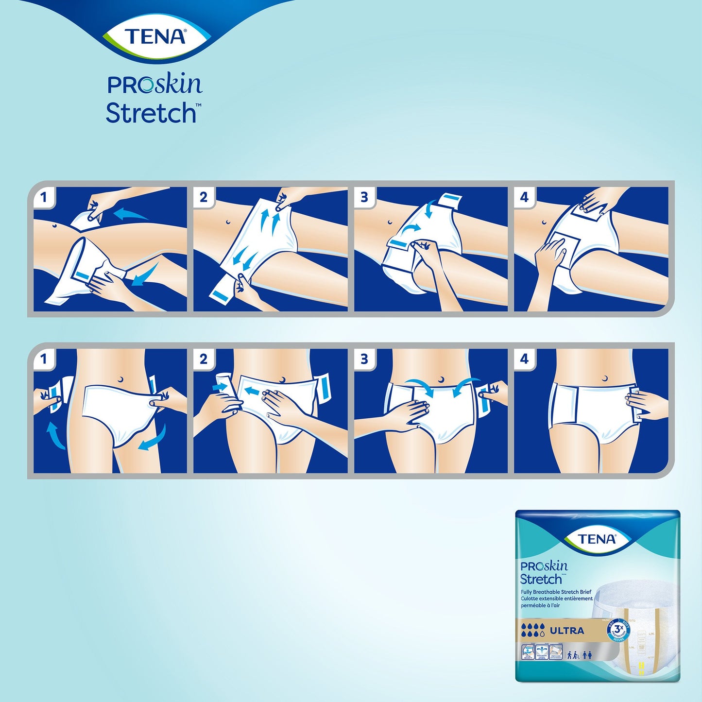 TENA ProSkin Stretch™ Ultra Unisex Adult Incontinence Brief Large / X-Large Disposable Heavy Absorbency (871836_PK)
