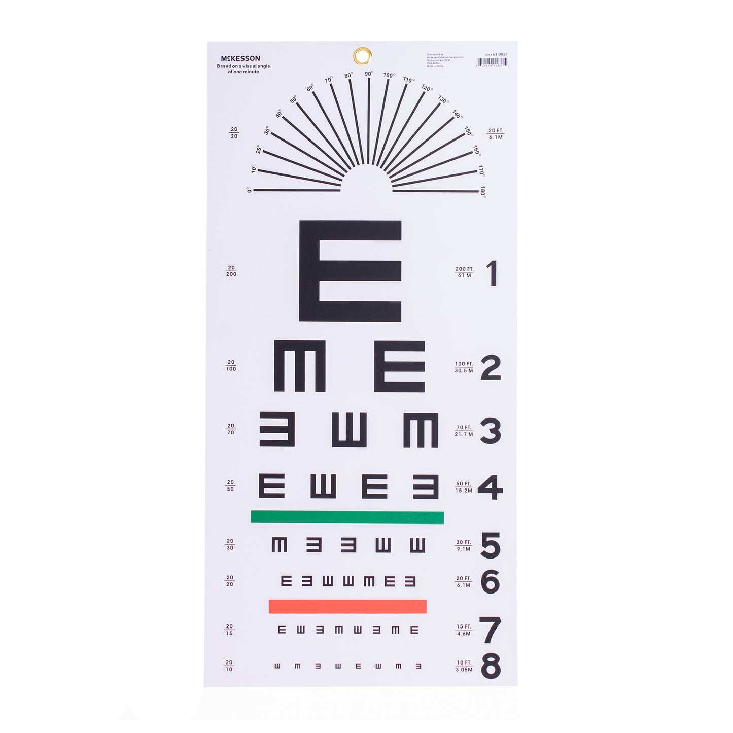 McKesson Eye Chart 20 Foot Distance Acuity Test (1038450_EA)
