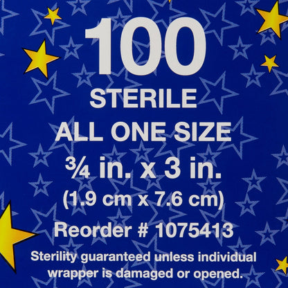 Glitter™ Stat Strip® Adhesive Strip 3/4 X 3 Inch Plastic Rectangle Kid Design (Glitter Strips) Sterile (256700_CS)
