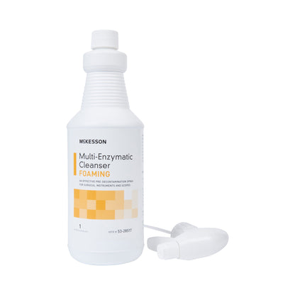 McKesson Multi-Enzymatic Instrument Detergent Foam RTU 1 Quart Bottle Fresh Rain Scent (484479_EA)