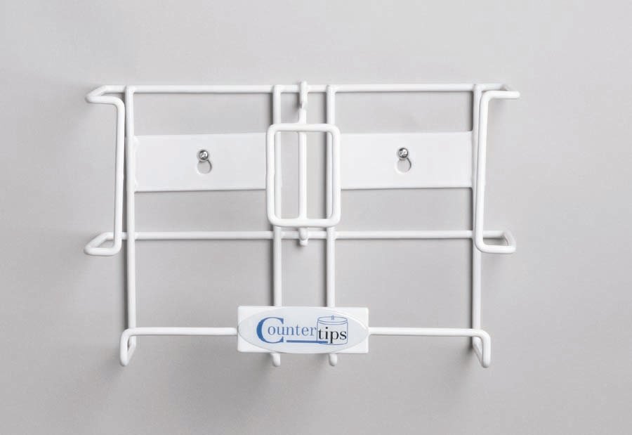 Countertips™ Glove Box Holder Horizontal or Vertical Mounted 2-Box Capacity White 7-1/2 X 11-3/4 Inch Coated Wire (563492_EA)