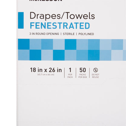 McKesson General Purpose Drape Poly Lined Towel Drape 18 W X 26 L Inch Sterile (65923_BX)