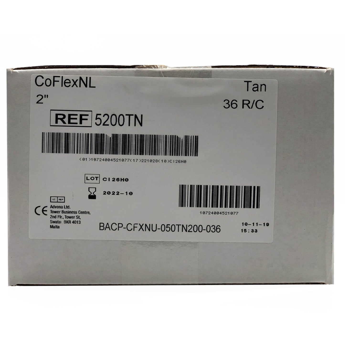 CoFlex® NL Cohesive Bandage 2 Inch X 5 Yard Self-Adherent Closure Tan NonSterile 12 lbs. Tensile Strength (364341_EA)