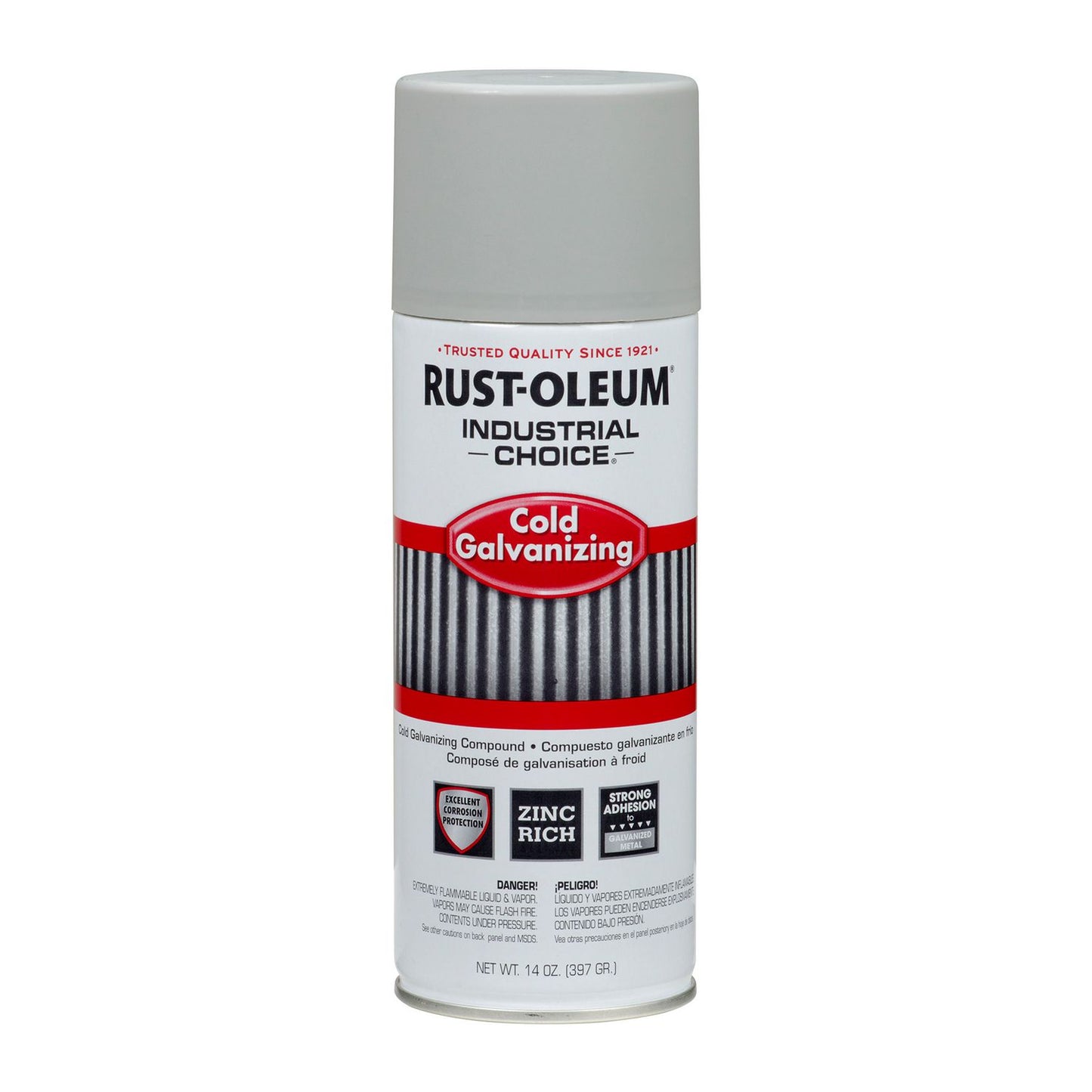 Rust-Oleum® Industrial Choice Galvanizing Compound Spray, Metallic, 14 oz Aerosol Can, 6/Carton (RST1685830CT)