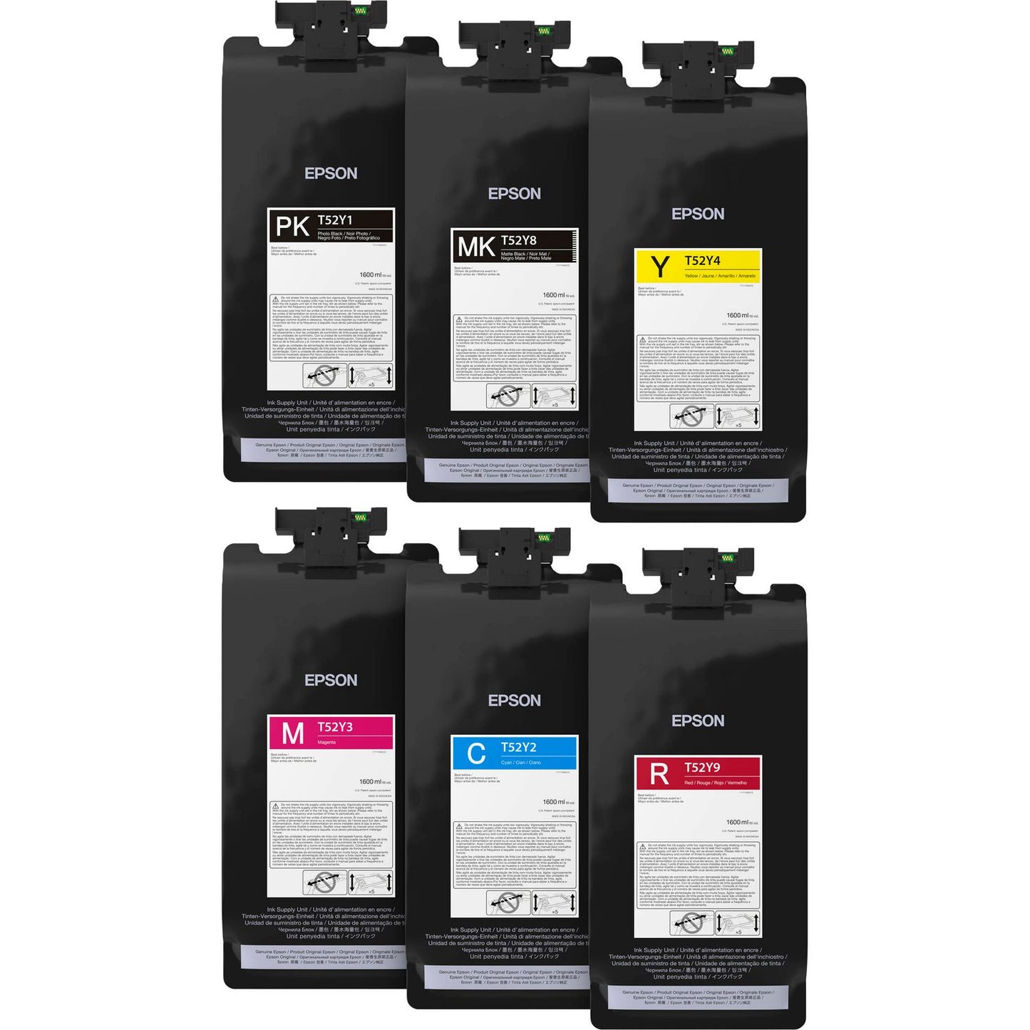 Epson® T52YM20 (T52YM) High-Capacity Ink, Photo Black/Matte Black/Cyan/Magenta/Yellow/Red (EPST52YM20)