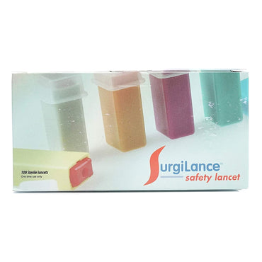 Surgilance® Safety Lancet 21 Gauge Retractable Push Button Activation Finger (445541_BX)
