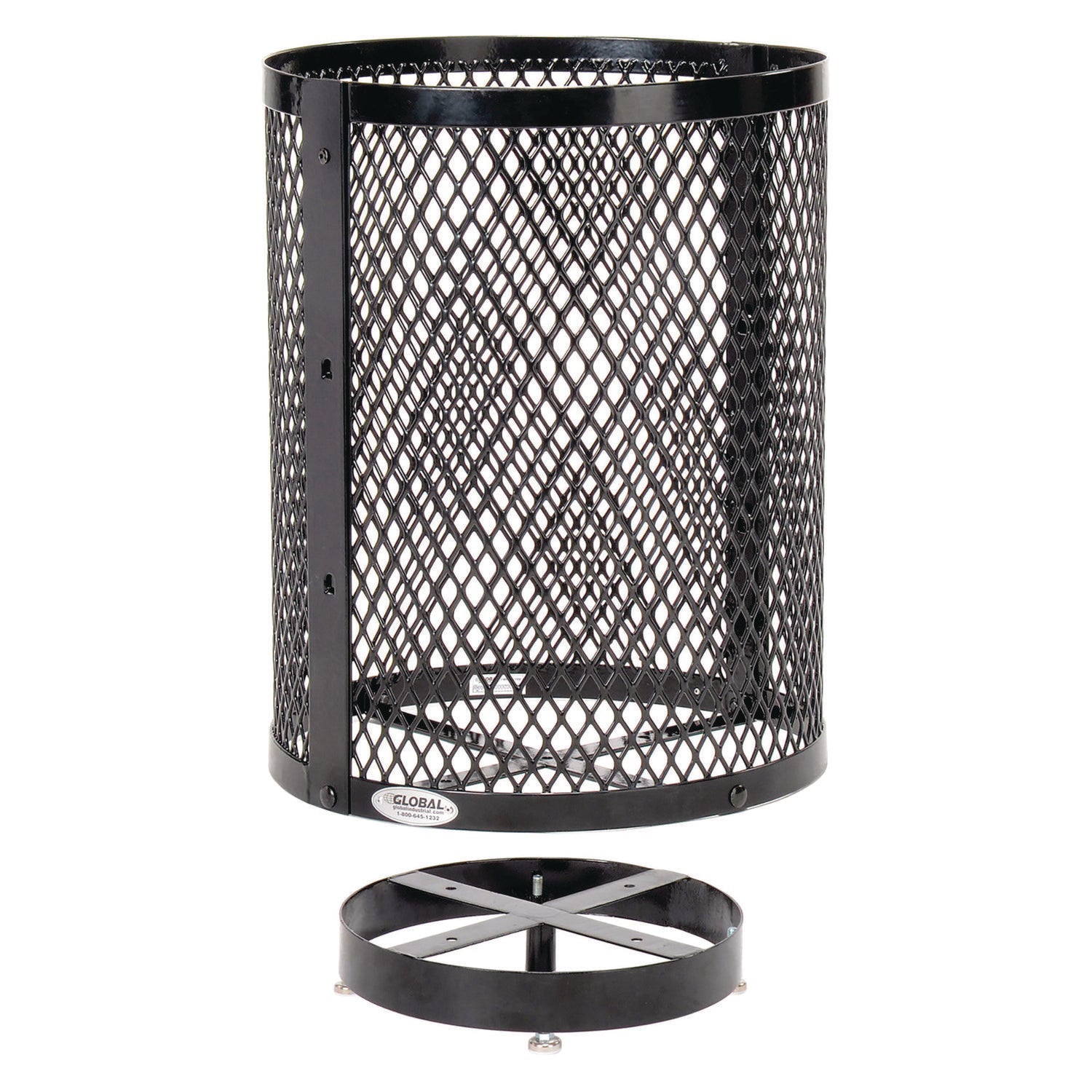 global-industrial-outdoor-diamond-steel-trash-can-with-base-36-gal-black-gbe261948bkd_2