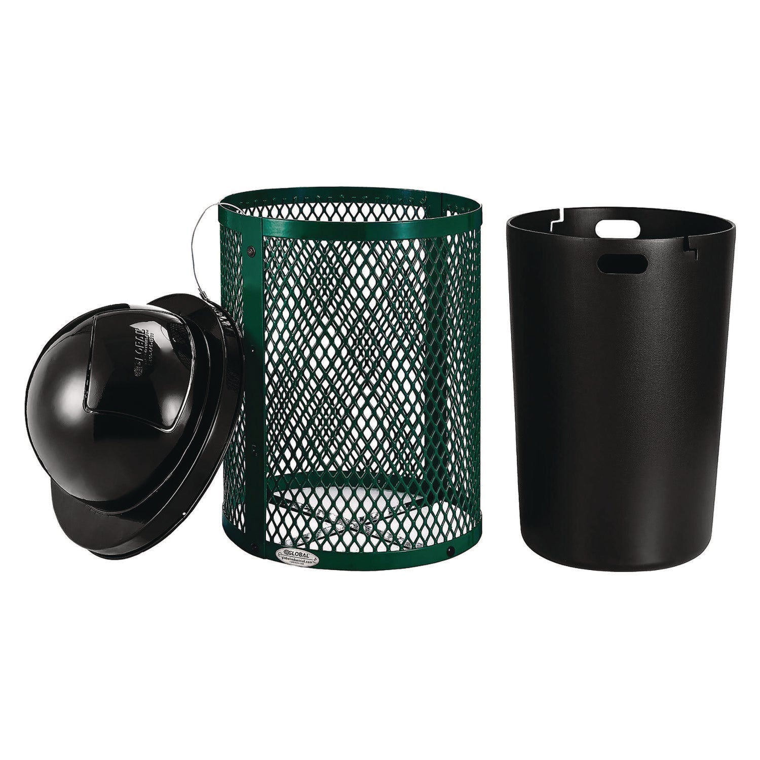 global-industrial-outdoor-diamond-steel-trash-can-36-gal-dome-lid-green-gbe261948gn_2