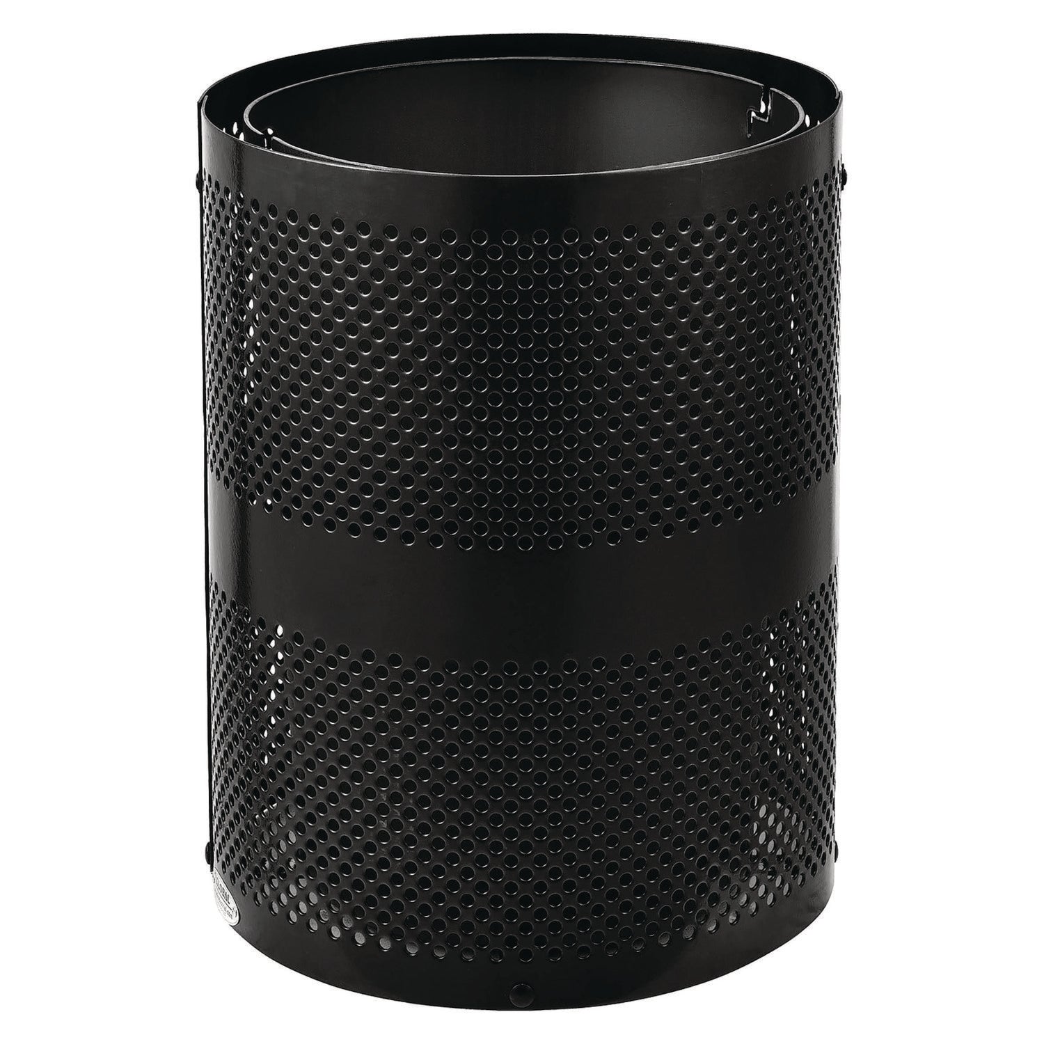 global-industrial-outdoor-perforated-steel-trash-can-with-dome-lid-36-gal-steel-black-gbe261949bk_2