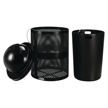 global-industrial-outdoor-perforated-steel-trash-can-with-dome-lid-36-gal-steel-black-gbe261949bk_3