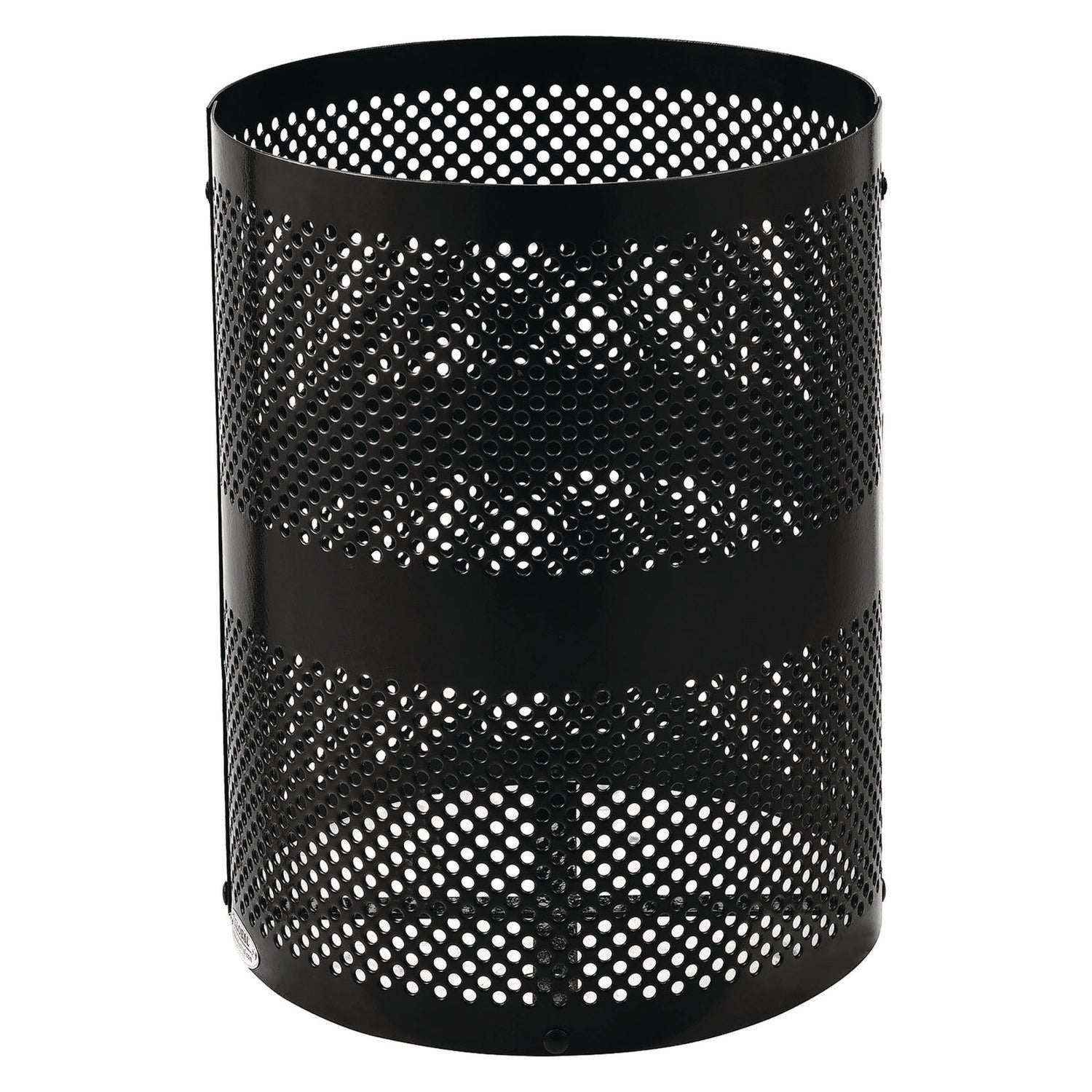 global-industrial-outdoor-perforated-steel-trash-can-with-dome-lid-36-gal-steel-black-gbe261949bk_4