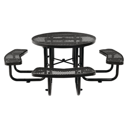 global-industrial-expanded-steel-picnic-table-round-46-dia-x-29-5h-black-top-black-base-legs-gbe277150bk_4