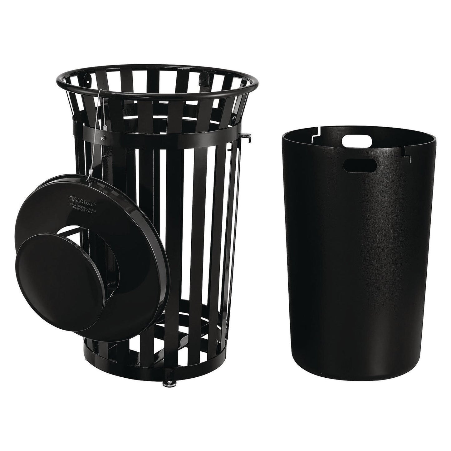 global-industrial-outdoor-slatted-steel-trash-can-with-access-door-and-rain-bonnet-lid-36-gal-black-gbe261941bk_2
