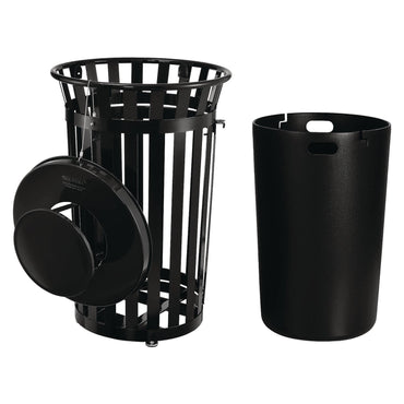 global-industrial-outdoor-slatted-steel-trash-can-with-access-door-and-rain-bonnet-lid-36-gal-black-gbe261941bk_2