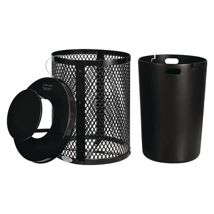 global-industrial-outdoor-diamond-steel-trash-can-rain-bonnet-lid-36-gal-black-gbe261926bk_3