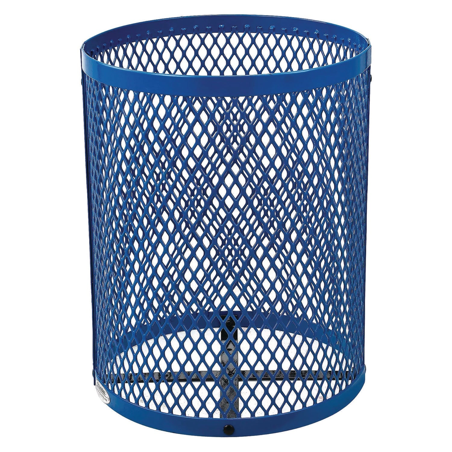 global-industrial-outdoor-diamond-steel-trash-can-rain-bonnet-lid-36-gal-blue-gbe261926bl_2