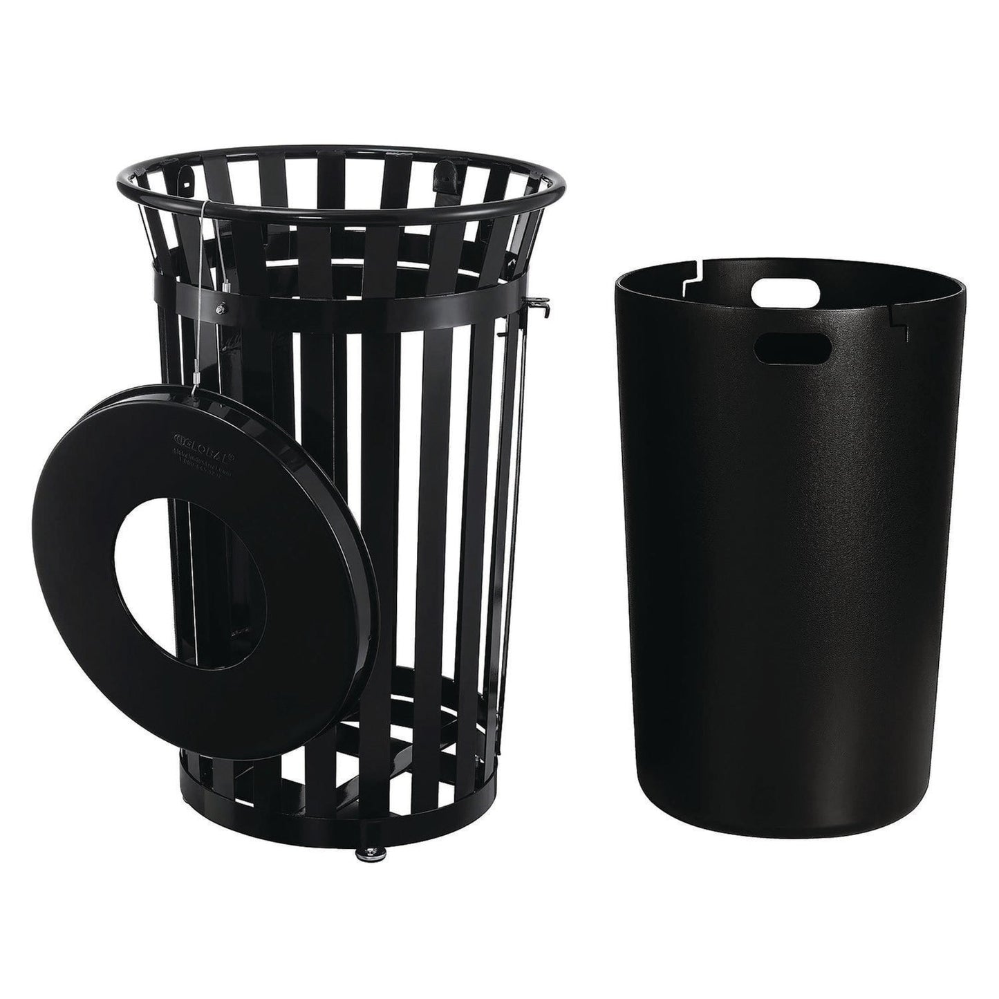 global-industrial-outdoor-slatted-steel-trash-can-with-access-door-36-gal-steel-black-gbe261940bk_3