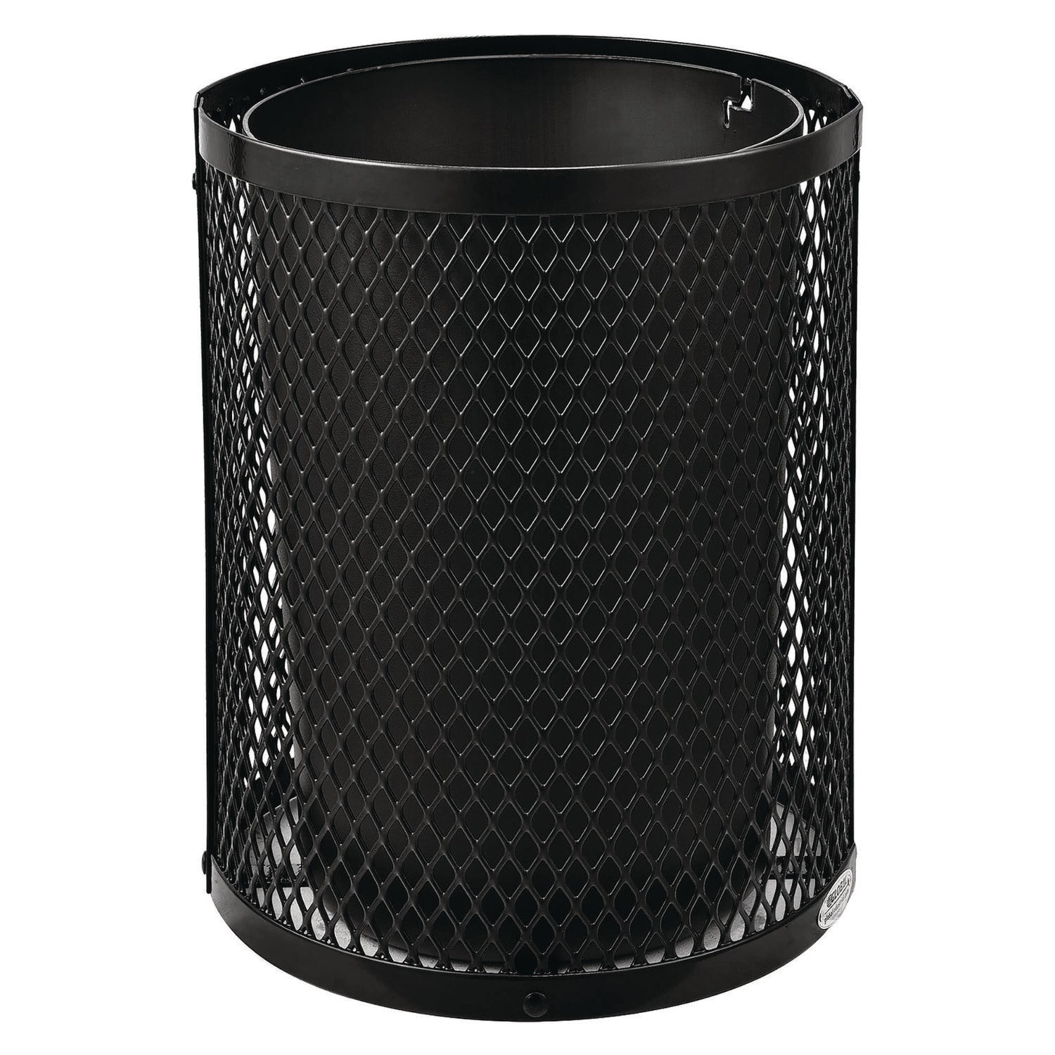 global-industrial-outdoor-diamond-steel-trash-can-rain-bonnet-lid-36-gal-black-gbe261926bk_4