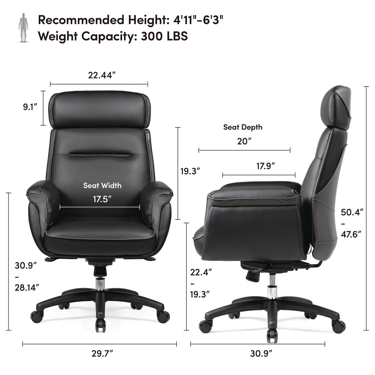eureka-ergonomic-r-royal-executive-office-chair-support-up-to-300-lb-19-46-22-26-seat-height-black-pu-leather-seat-black-faux-leather-back-ekaoc003b_3