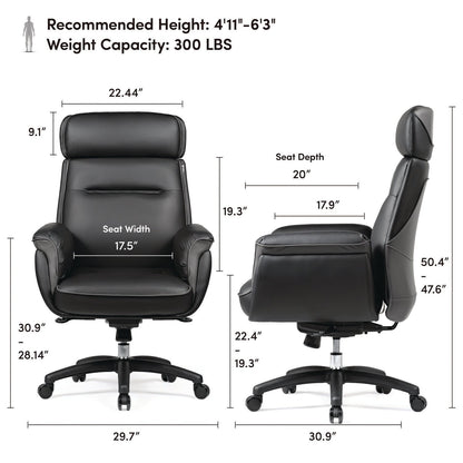eureka-ergonomic-r-royal-executive-office-chair-support-up-to-300-lb-19-46-22-26-seat-height-black-pu-leather-seat-black-faux-leather-back-ekaoc003b_3