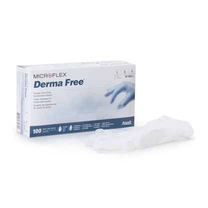 Derma Free™ Exam Glove Large NonSterile Vinyl Standard Cuff Length Smooth Clear Not Rated (816891_CS)