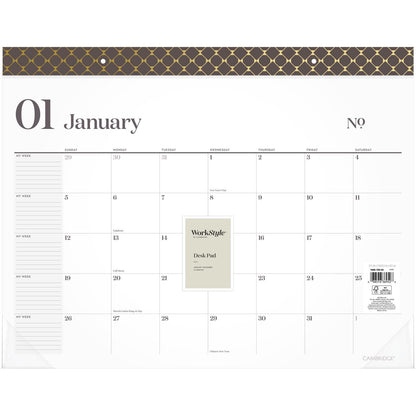 cambridge-workstyle-monthly-desk-pad-calendar-21-75-x-17-white-sheets-brown-gold-headband-clear-corners-12-month-jan-dec-2025-aag160670404_4