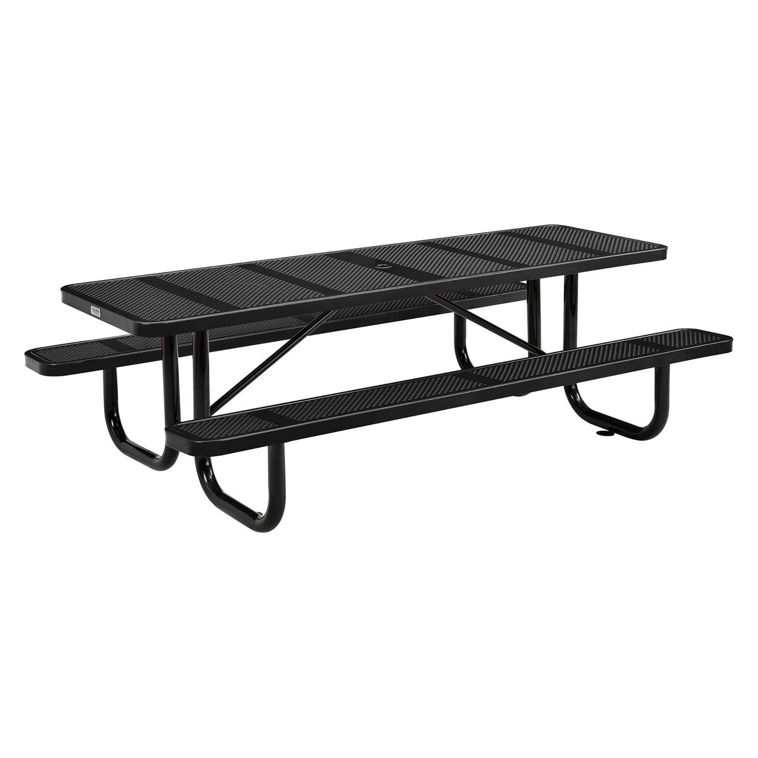 global-industrial-perforated-steel-picnic-table-rectangular-72-x-62-x-29-5-black-top-black-base-legs-gbe694555bk_3