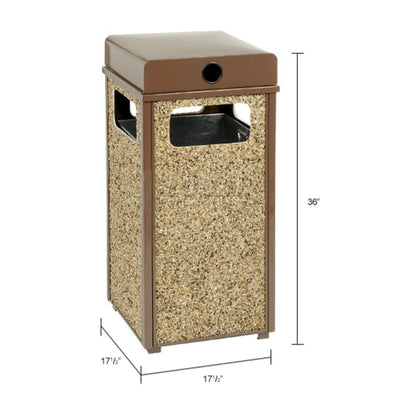 global-industrial-stone-panel-all-weather-trash-receptacle-urn-24-gal-steel-brown-gbe238241bn_4