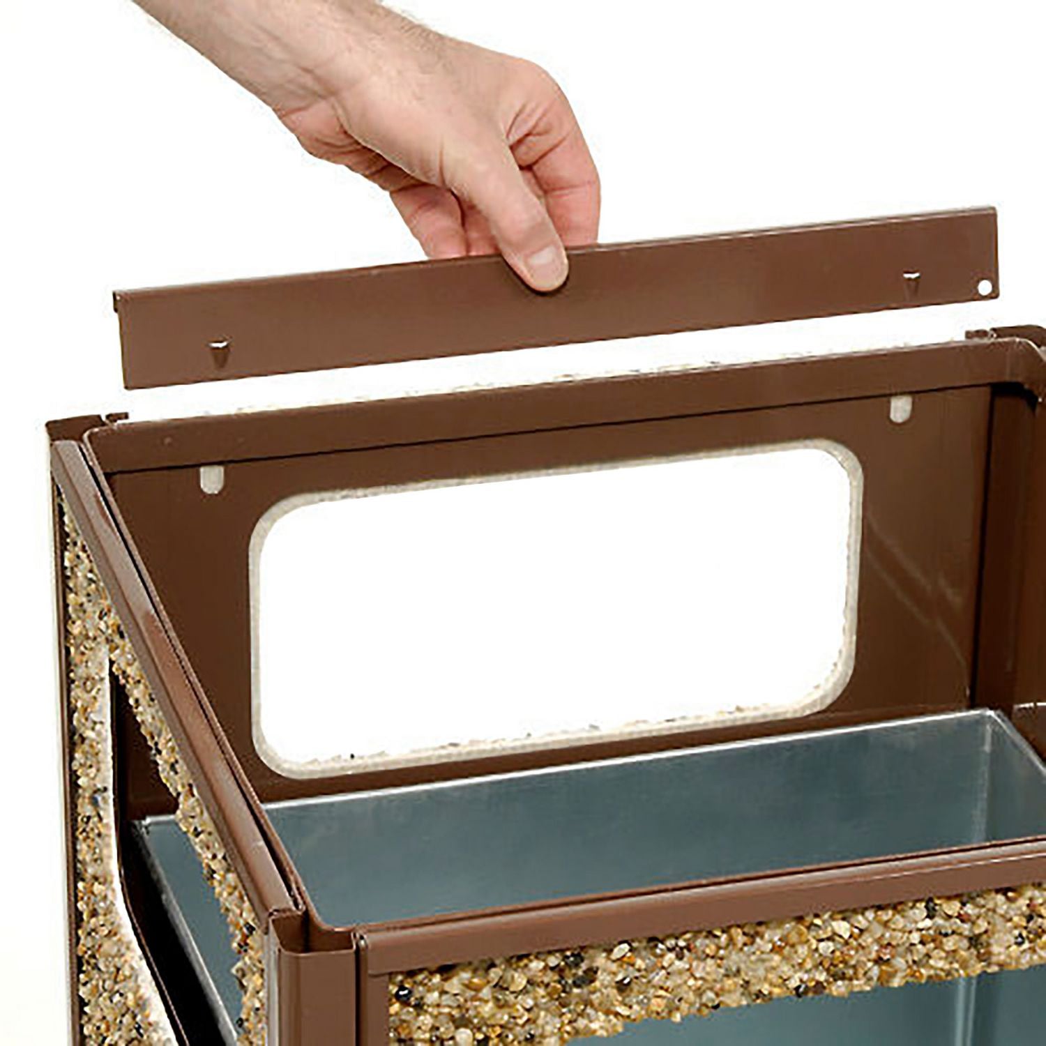global-industrial-stone-panel-all-weather-trash-receptacle-urn-open-ashtray-top-24-gal-steel-brown-gbe238243bn_4