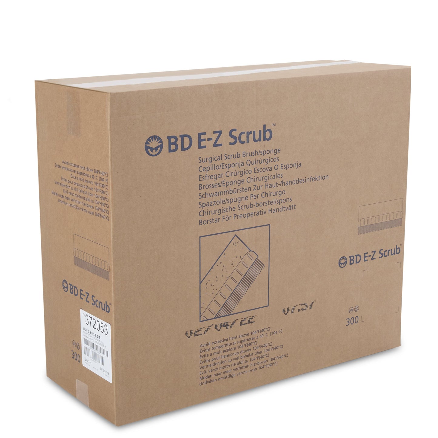 BD E-Z Scrub™ Impregnated Scrub Brush Polyethylene Bristles / Sponge Brown (227740_BX)