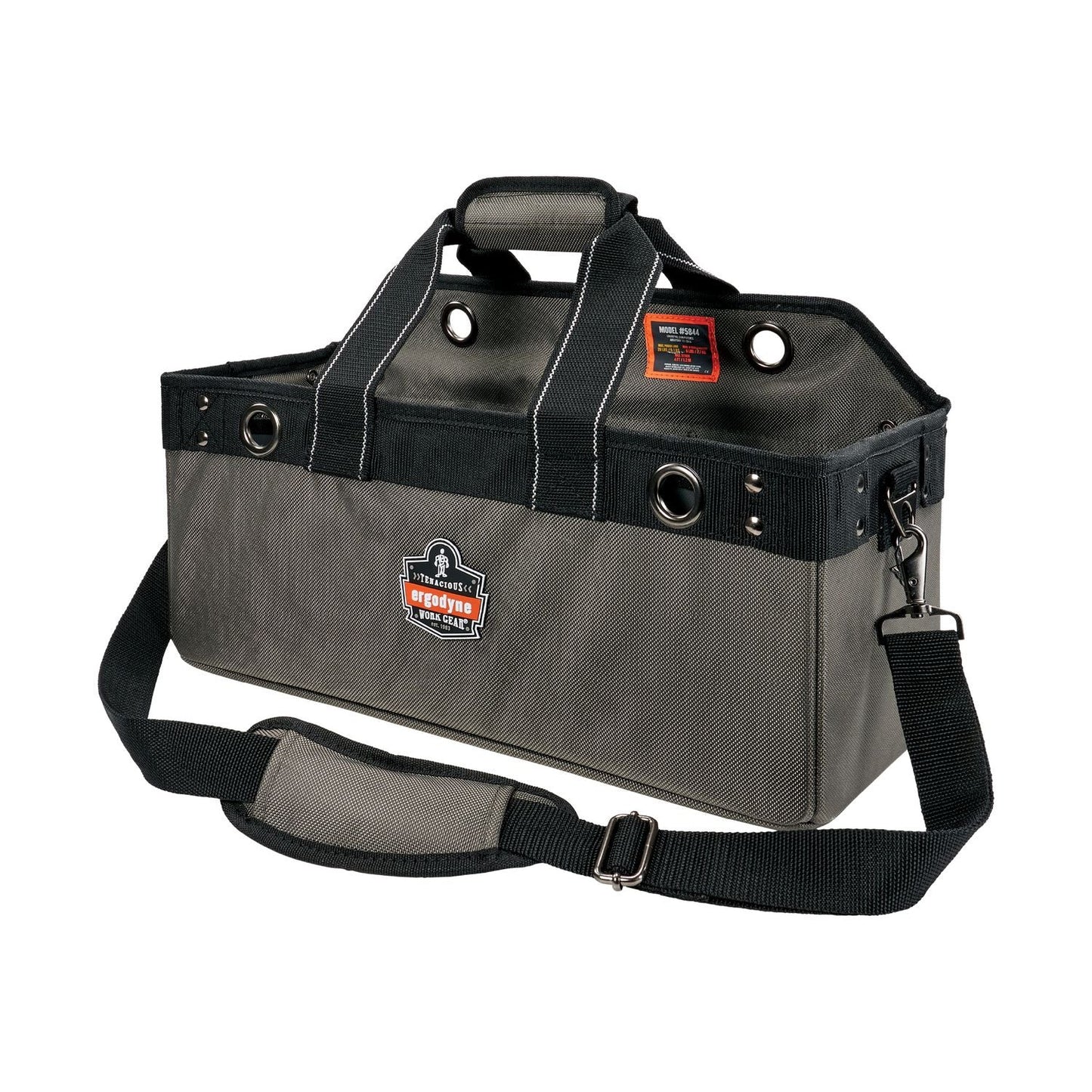 Ergodyne® Arsenal 5844 Bucket Truck Tool Bag w/Tool Tethering Attachment Points, 18 x 7.5 x 7.5, Polyester, Gray, Ships in 1-3 Bus Days (EGO13744)
