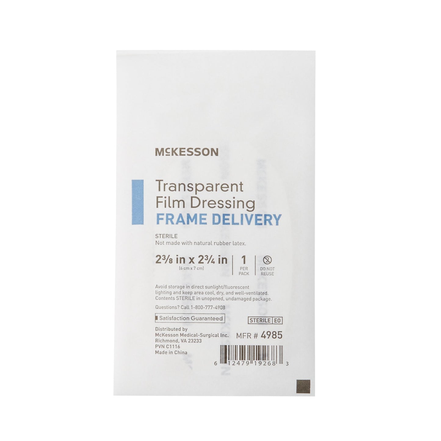 McKesson Transparent Film Dressing 2-3/8 X 2-3/4 Inch Frame Style Delivery Octagon Sterile (886408_EA)
