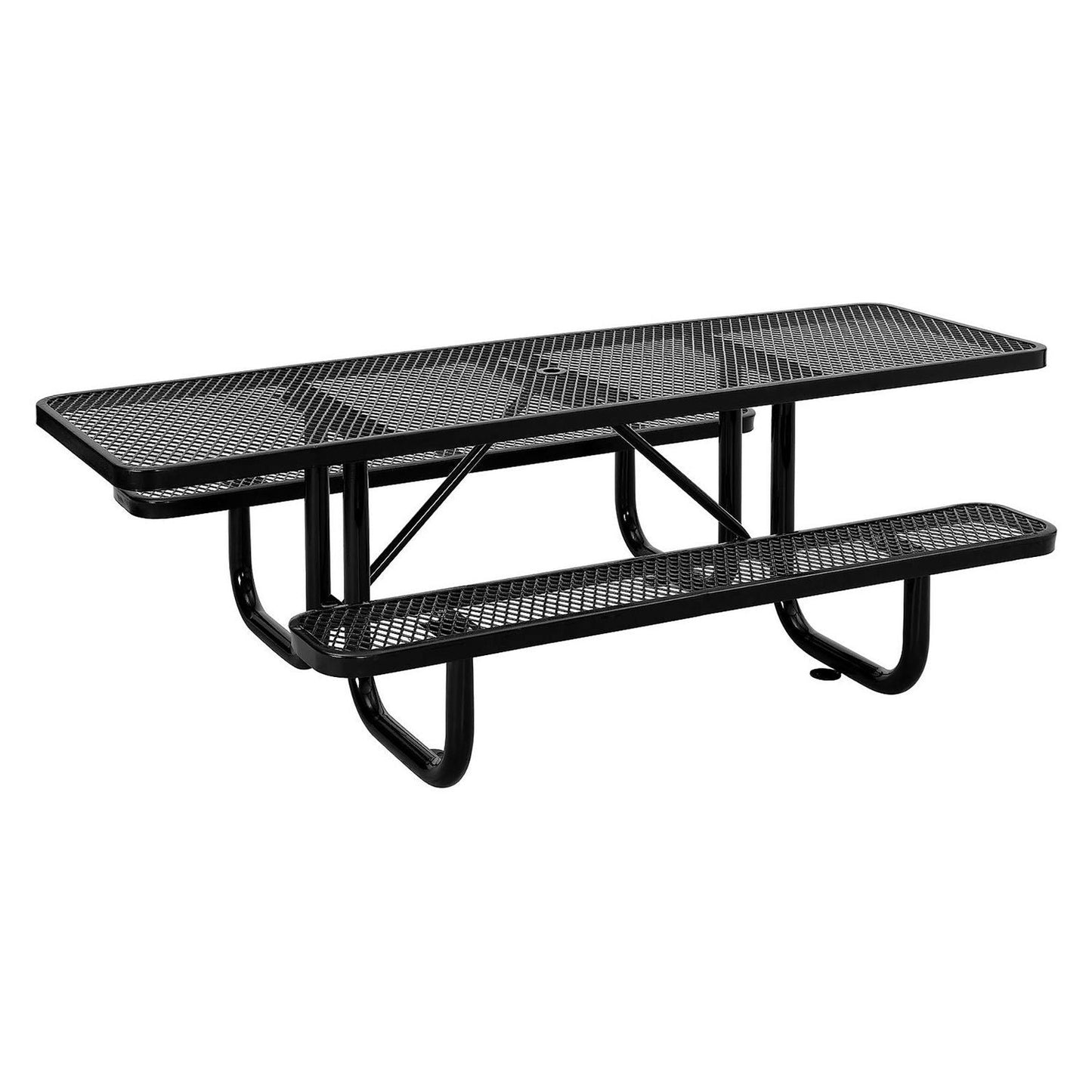 global-industrial-ada-compliant-expanded-steel-picnic-table-rectangular-96-x-60-x-29-5-black-top-and-base-gbe695289bk_3