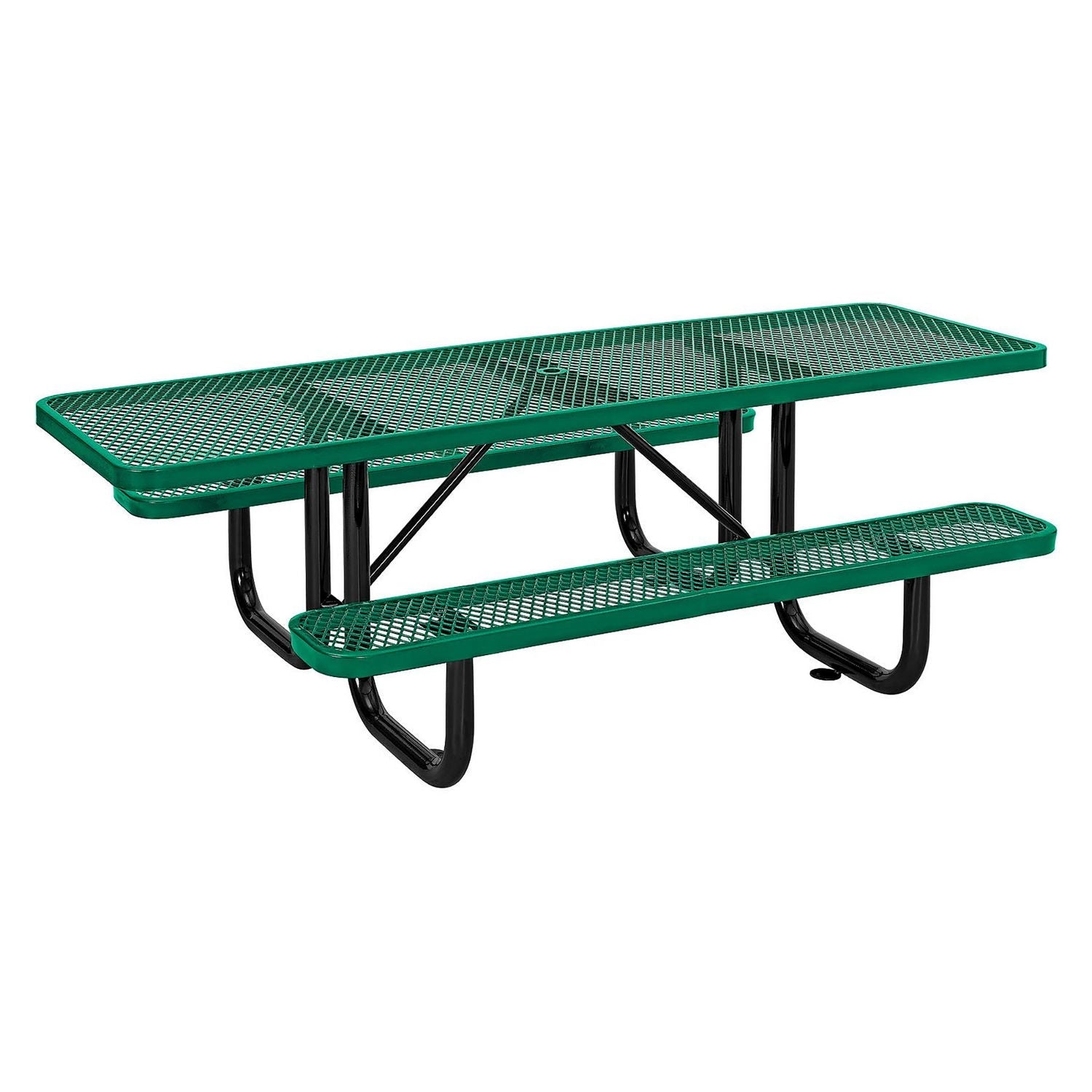 global-industrial-ada-compliant-expanded-steel-picnic-table-rectangular-96-x-60-x-21-5-green-top-and-base-gbe695289gn_2