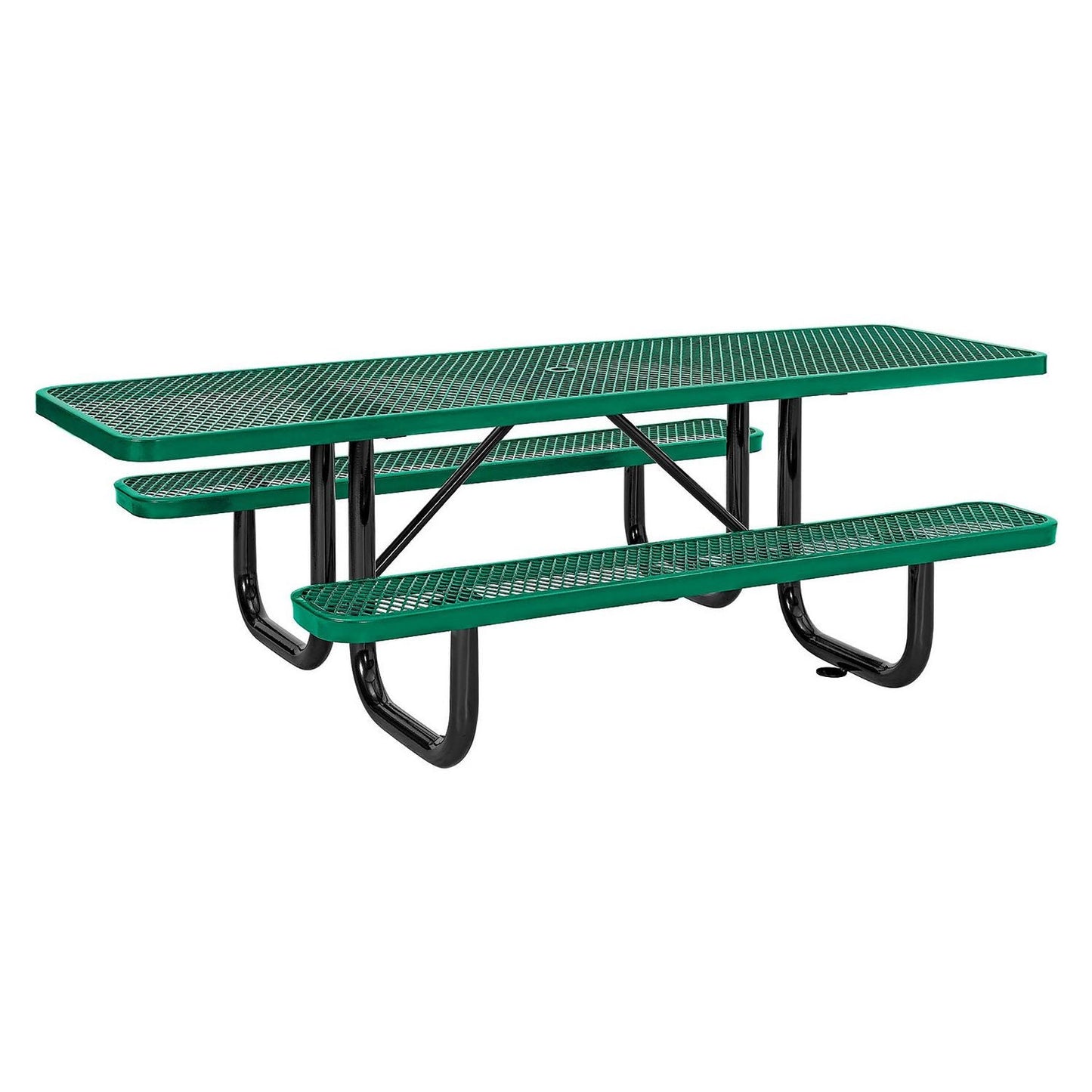 global-industrial-ada-compliant-expanded-steel-picnic-table-rectangular-96-x-60-x-21-5-green-top-and-base-gbe695289gn_1