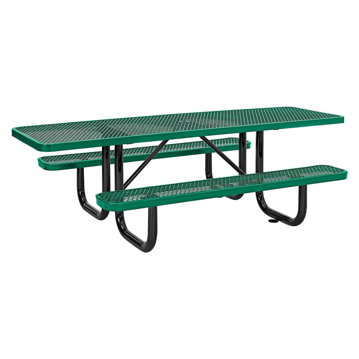 global-industrial-ada-compliant-expanded-steel-picnic-table-rectangular-96-x-60-x-21-5-green-top-and-base-gbe695289gn_1