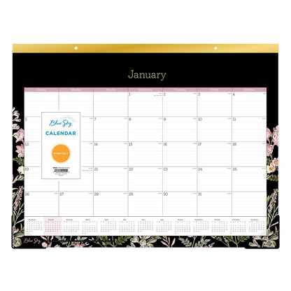 blue-sky-neveah-monthly-desk-pad-calendar-floral-artwork-22-x-17-white-black-pink-sheets-gold-headband-12-month-jan-dec-2025-bls148629_3