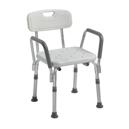 drive™ Bath Bench Padded Removable Arms Aluminum Frame With Backrest 16 Inch Seat Width 300 lbs. Weight Capacity (1032859_EA)