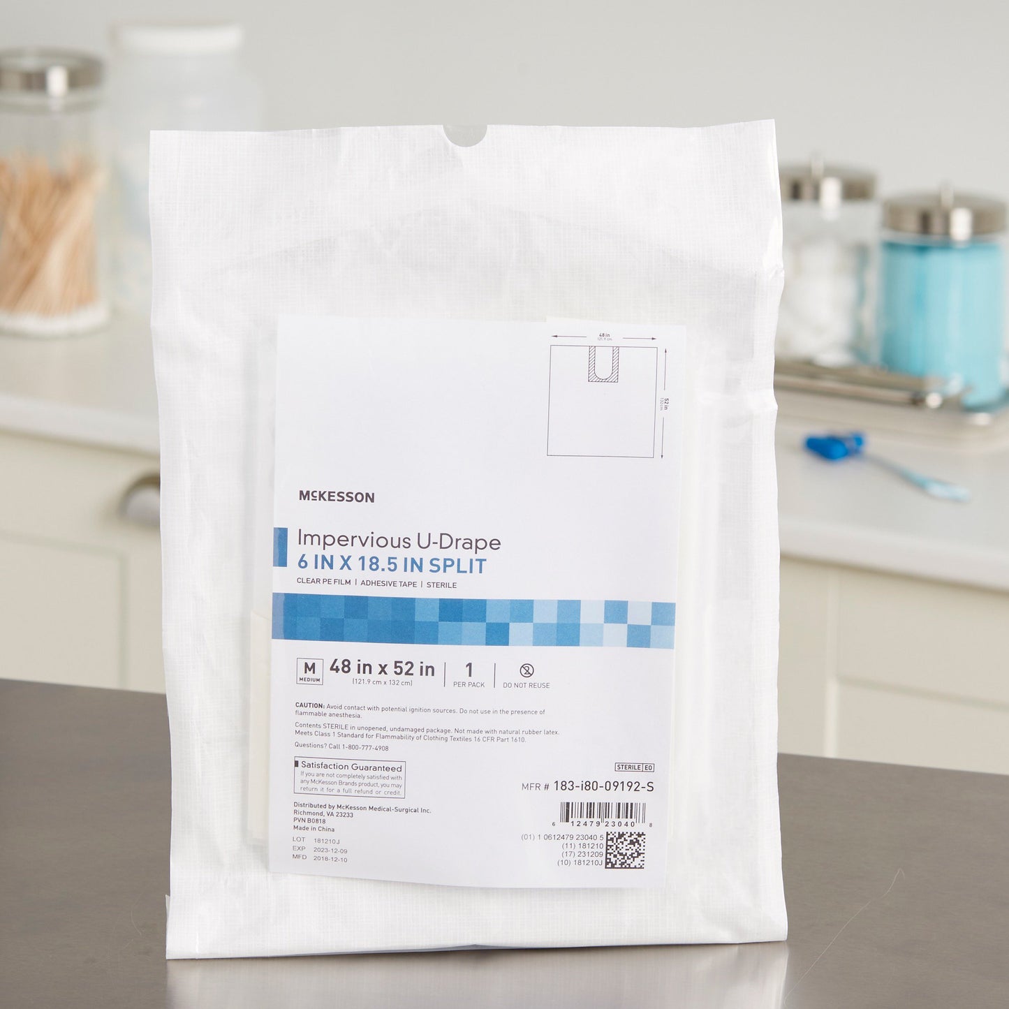 McKesson Orthopedic Drape Impervious U-Drape 52 W X 48 L Inch Sterile (1101291_PK)