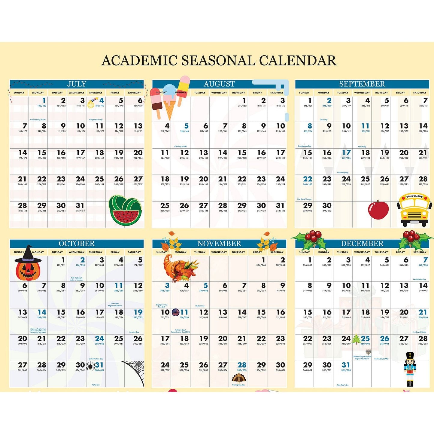 house-of-doolittle-recycled-academic-seasonal-laminated-wall-calendar-illustrated-seasons-24-x-37-12-month-july-to-june-2024-to-2025-hod39835_2