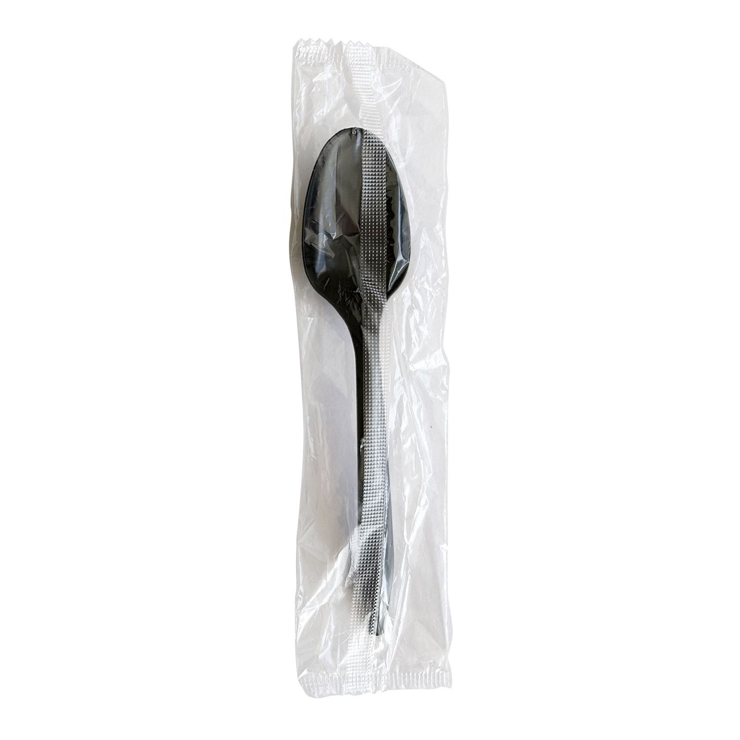 Boardwalk® Mediumweight Polypropylene Cutlery, Individually Wrapped, Spoon, Plastic, Black, 1,000/Carton (BWKSPOONBLPPIW)