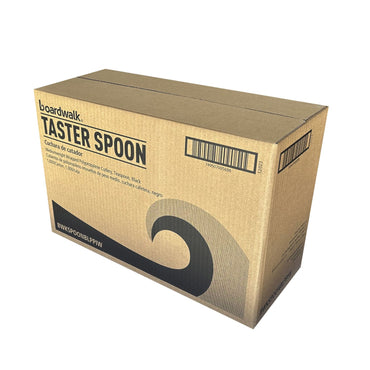 Boardwalk® Mediumweight Polypropylene Cutlery, Individually Wrapped, Spoon, Plastic, Black, 1,000/Carton (BWKSPOONBLPPIW)
